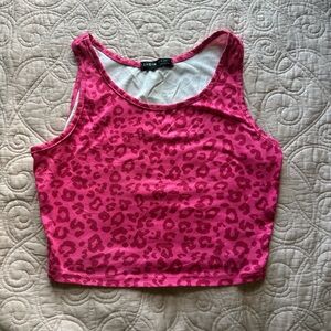 SHEIN Fuchsia Leopard Print Tank Top
